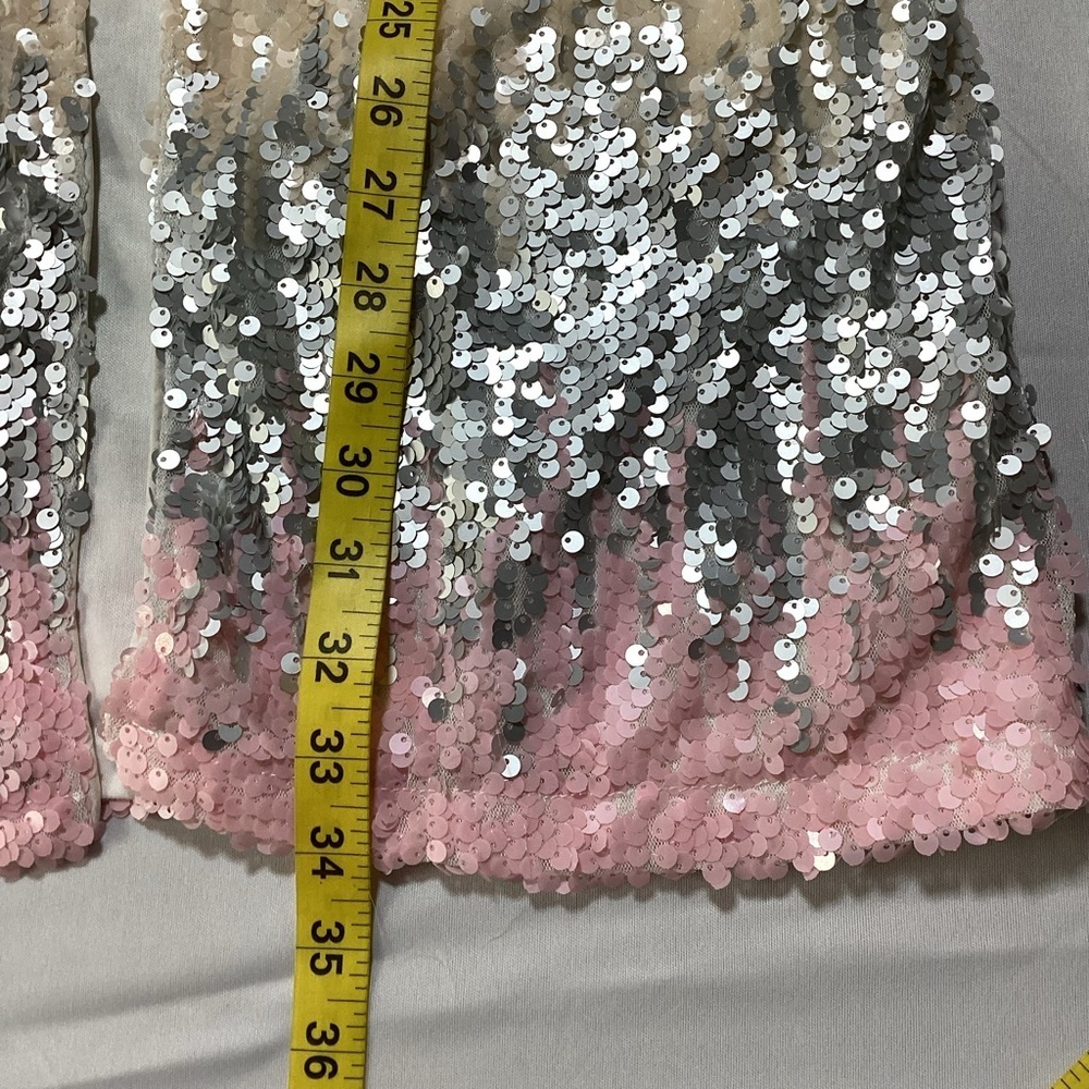 Boohoo Sequin Kimono Cardigan Cream and Pink - Picture 9 of 14